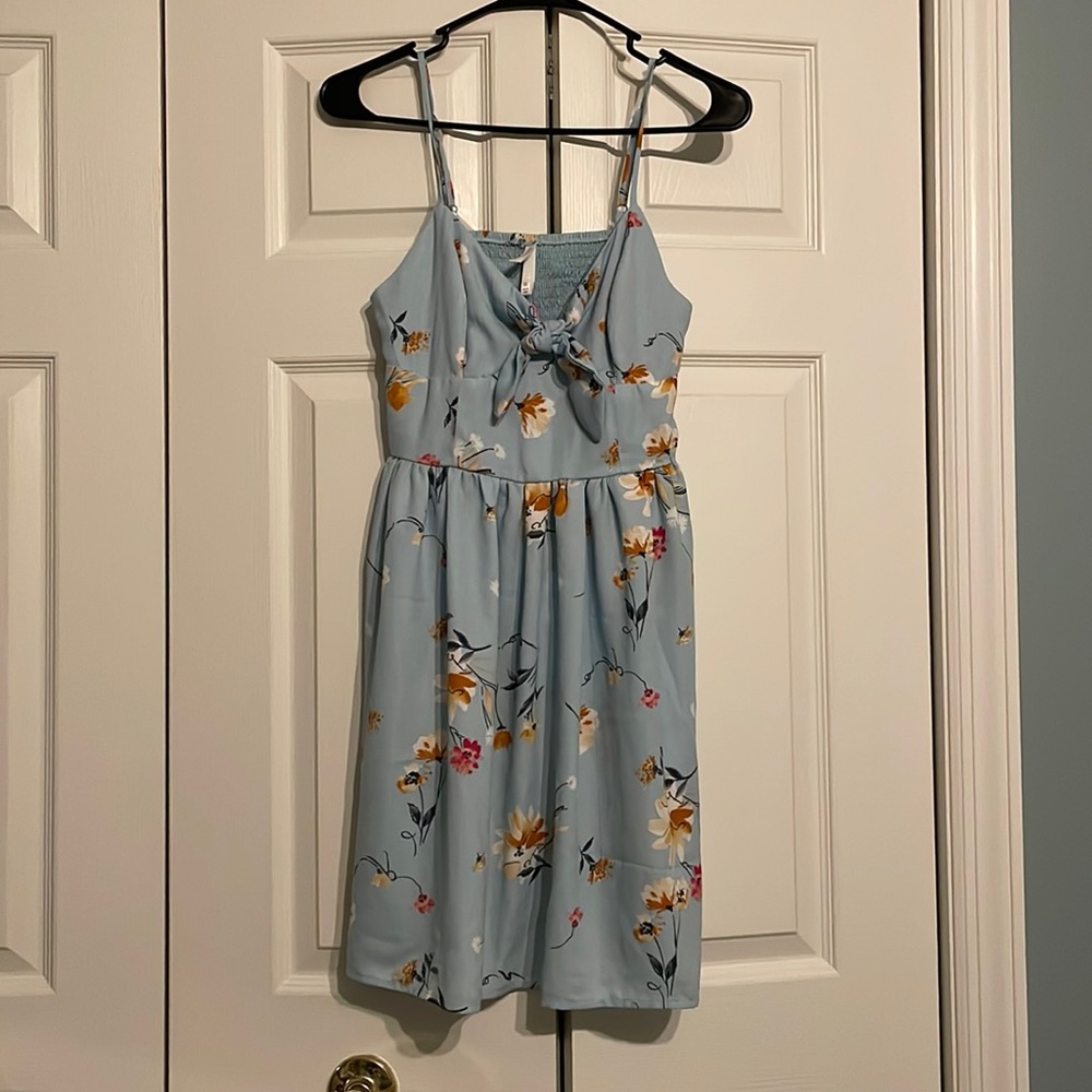 Xhilaration dress, XS light blue multi color flowers spaghetti straps